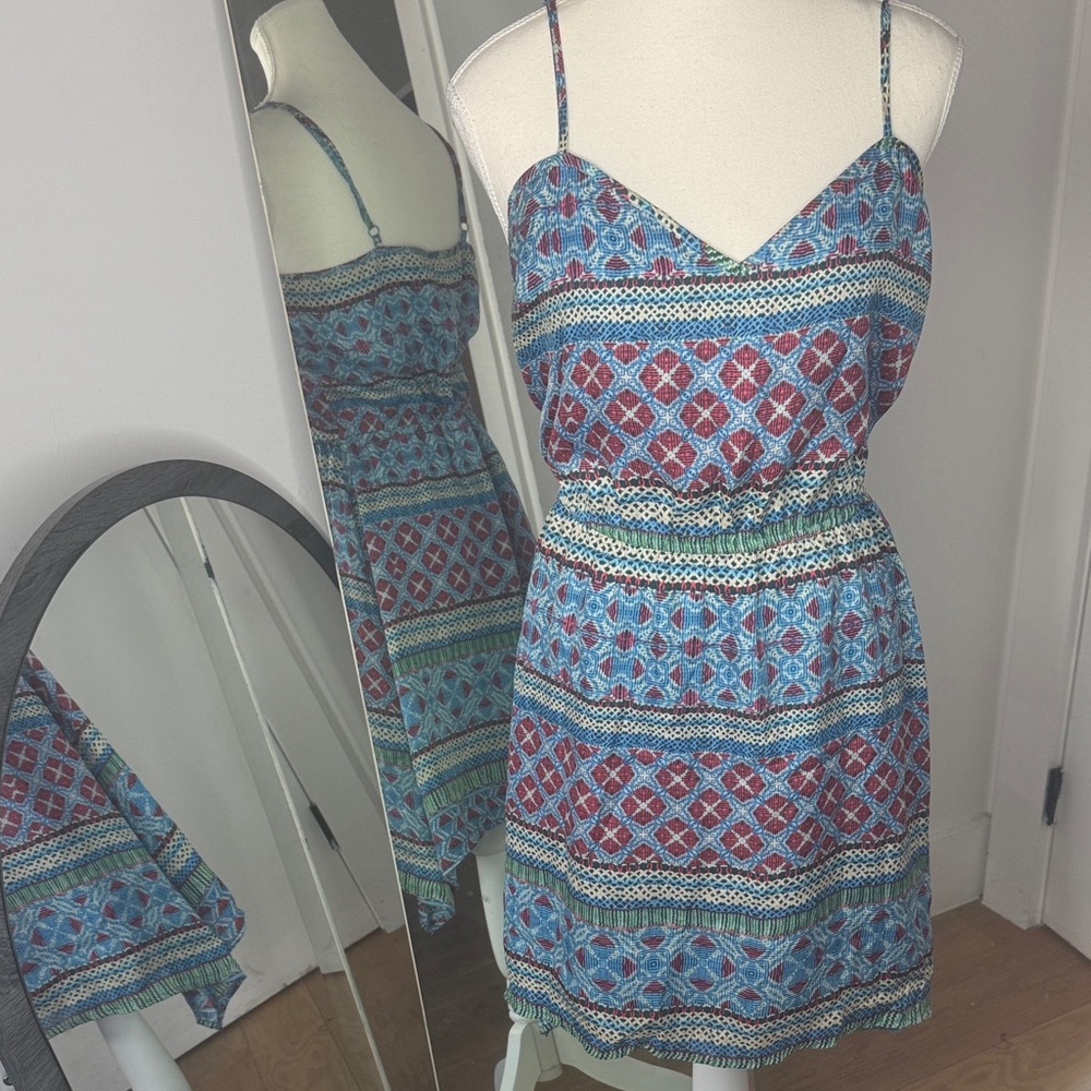 Patterned Dress - Jack by BB Dakota - Blue, Red, Green - Sz 8